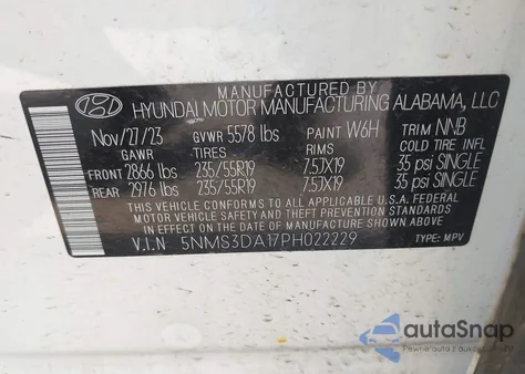 2023 Hyundai Santa Fe Hybrid Sel Premium из США, поврежденный, VIN 5NMS3DA17PH022229